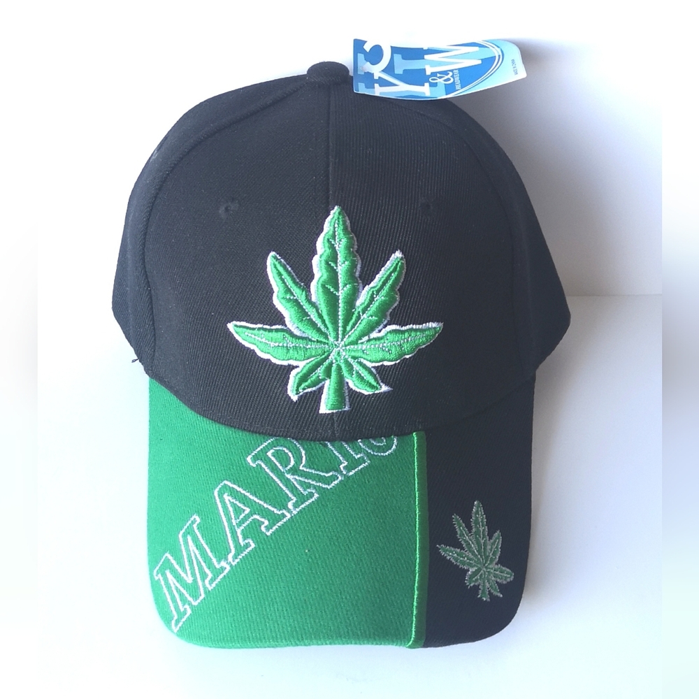 🌱MJ Black and Green Cap
